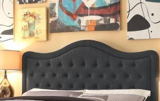 Darby Home Co Turin Upholstered Panel Headboard (DRBH1737_24716792_24716790) - Queen - Charcoal