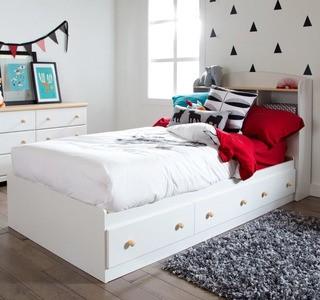 South Shore Summertime Twin Mate's & Captain's Bed with Drawers TH1016)