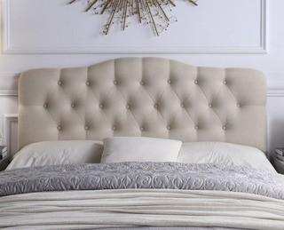 Charlton Home Charlotte Upholstered Panel Headboard (CHRL5186_22323302_22323297) - Queen/Full - Taupe/Brwn