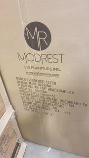 Modloft - Arlene - Headboard - King - Elm/Stainless Steel - BD008A