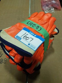 (6) PAIRS ORANGE PVC WORK GLOVES-CB12-2013