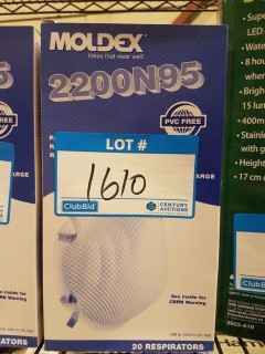 1 BOX - 20 UNITS -MOLDEX PARTICULATE RESPIRATOR MEDIUM-CB12-2047