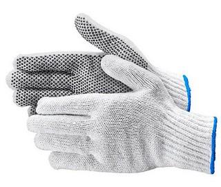 (12) PAIRS WHITE KNIT COTTON GLOVES WITH NIBS-CB12-2007