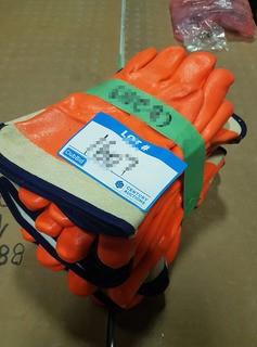 (6) PAIRS ORANGE PVC WORK GLOVES-CB12-2014