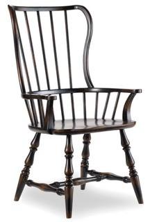 Hooker Furniture-Sanctuary Spindle Back Dining Chair (HKR11319_20724030)-Ebony