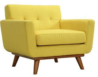 Modway Engage Wood Armchair-Sunny Yellow