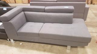 Chaise with Metal Legs-Grey