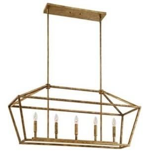 Freemont 5-Light Kitchen Island Pendant-Vintage Gold 
