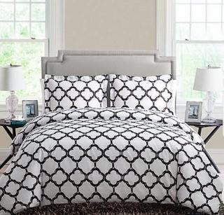 VCNY Galaxy 3-piece Duvet Cover Set-Queen-White/Black