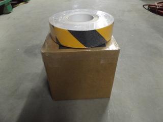 Lot of (2) Rolls of 2"x30m Black & (2) Rolls of 2"x30m Black & Yellow Anti-Slip Adhesive Tape