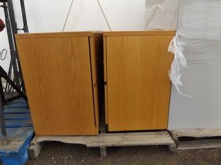 Lot of (2) Wooden Filing Cabinets