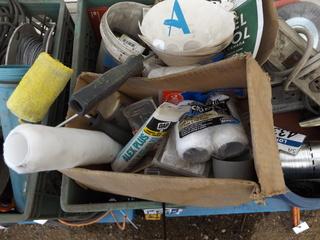 Lot of Miscellaneous Shop Supplies I.ncluding Air Gauge, Bearings, Paint Rollers, etc