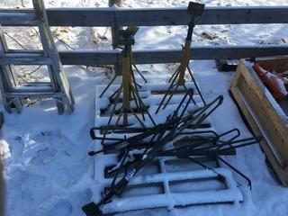 Lot of (8) Adjustable Metal Stands