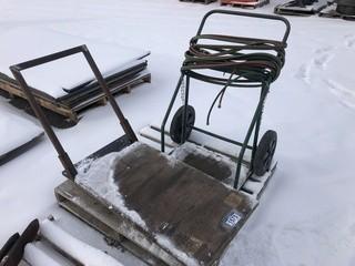 Rolling Cart & Oxy Acetylene Cart c/w Length of Torch Hose)
