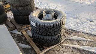 Lot of (2) Goodyear LT325/65R18 Tires c/w Forklift Propane Tank