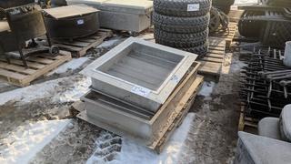 Lot of (2) Aluminum Vents (1) 29"x48", (1) 28"x32"