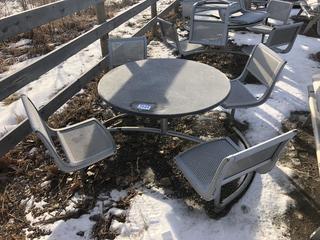4 Seat Metal Park Table