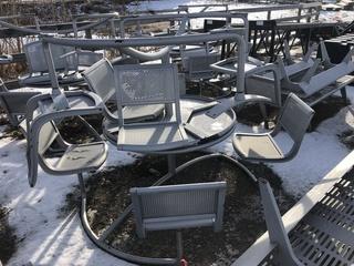 Lot of (2) 4 Seat Metal Park Tables