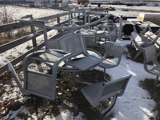 Lot of (2) 4 Seat Metal Park Tables