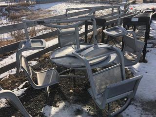 Lot of (2) 4 Seat Metal Park Tables