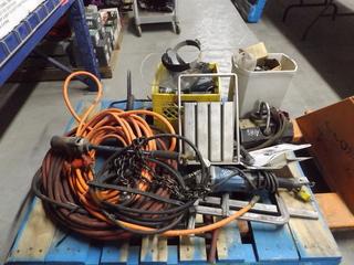 Lot of C-Clamps, Air Hose & Assorted Threaded Rods, etc.