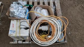 Quantity of Electrical Hardware c/o Misc. Wire, Box Covers, Light Fixtures, Etc.