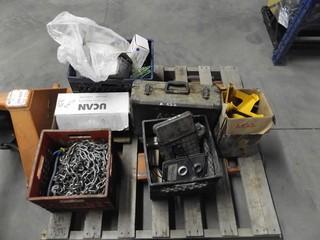 Quantity of Misc. Fasteners, Lengths of Chain, Floor Jack Stand, Etc.