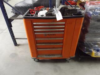 Kubota Roll Cabinet 36"x20"x34" c/w Assorted Hand Tools