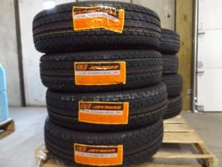 Lot of  (4) Joy Road ST235/80R16 Trailer Tires