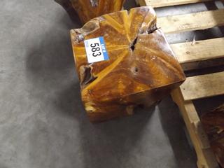 Teak Wood Stool Approx. 12"x12" x12"