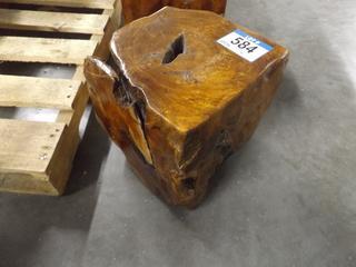 Teak Wood Stool Approx. 12"x12" x12"