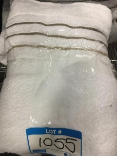 Hotel Collection 2 Bath Towels- White/Oat-As Is