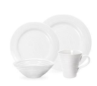 Portmeirion Sophie Conran Celadon 4 Piece Place Setting, Service for 1 (PMR1271)-White