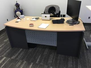 Office Suite c/w 3'x6' Desk, 3'x6' Storage Cabined w/Stack on, 6' Shelf and 3' Credenza
