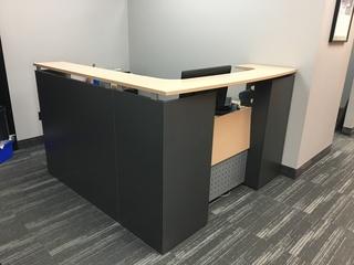 2'x6' Reception Desk c/w Rolling Pedestal