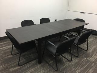3'x8-1/2' Boardroom Table c/w (6) Chairs