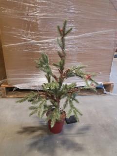 24" PreLit Christmas Tree with Red Pot