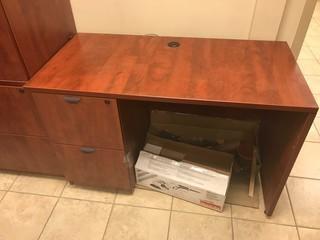 2'x4' Office Desk  c/w Filing Cabinet