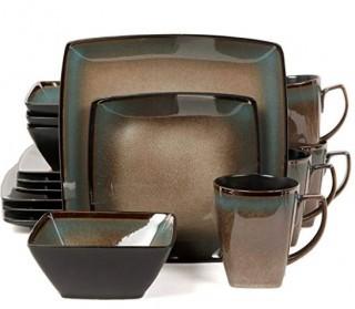 Gibson Tequesta 16 Piece Dinnerware Set, Service for 4 (GIBS1239)-Taupe