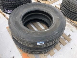 Lot of (2) NT366 11R24.5 Steering Tires Control # 7689.