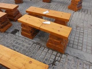 4 Ft. Log  Bench Stained w/Non Peeling UV Protected Stain. Control # 7331.