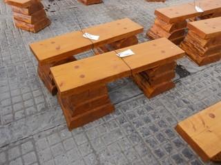 4 Ft. Log  Bench Stained w/Non Peeling UV Protected Stain. Control # 7334.