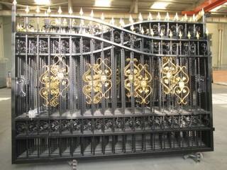 Unused 20' Heavy Duty  Bi-Parting Wrought Iron Driveway Gate. Control # 7401.