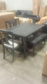 Dining Room Table 4 chairs and bench