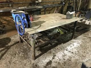 Steel Welding Table w/ Tubing Bender, Ridgid BG-410 Vise etc.