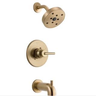 Delta Trinsic? Thermostatic Tub and Shower Faucet with Trim and H2okinetic Technology-Champagne Bronze