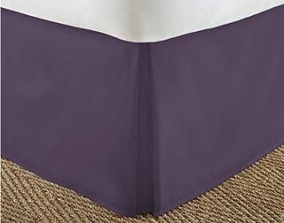 ienjoy Home Premium Pleated Dust Ruffle Bed Skirt, Queen-Purple