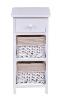 Gymax Wooden Bedside Table Nightstand Chest Cabinet-White