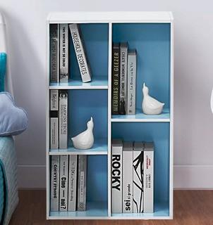 Ebern Designs Harkless Cube Unit Bookcase (EBRD6449_30601898)-White/Light Blue