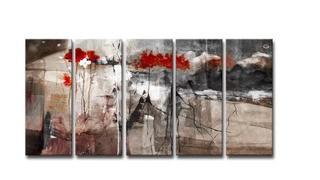 Wrought Studio 'Abstract' 5 Piece Print of Painting on Canvas Set (VARK5652)Overall 30'' H x 60'' W x 1.5'' D